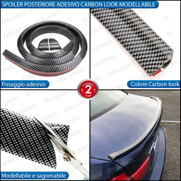SPOILER POSTERIORE ADESIVO CARBON LOOK ALETTONE MODELLABILE