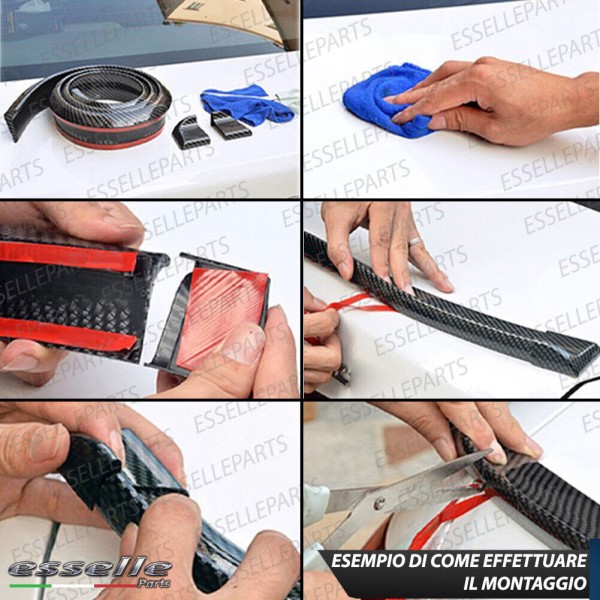 SPOILER POSTERIORE ADESIVO CARBON LOOK ALETTONE MODELLABILE