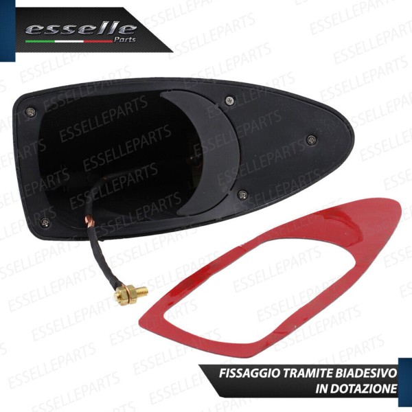 Antenna Pinna Nero Lucido con Vera Ricezione radio FM AM DAB in ABS Impermeabile