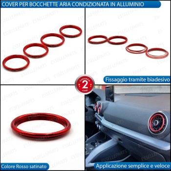 Inserti Bocchette Aria Condizionata per Audi A3 8V Rosso