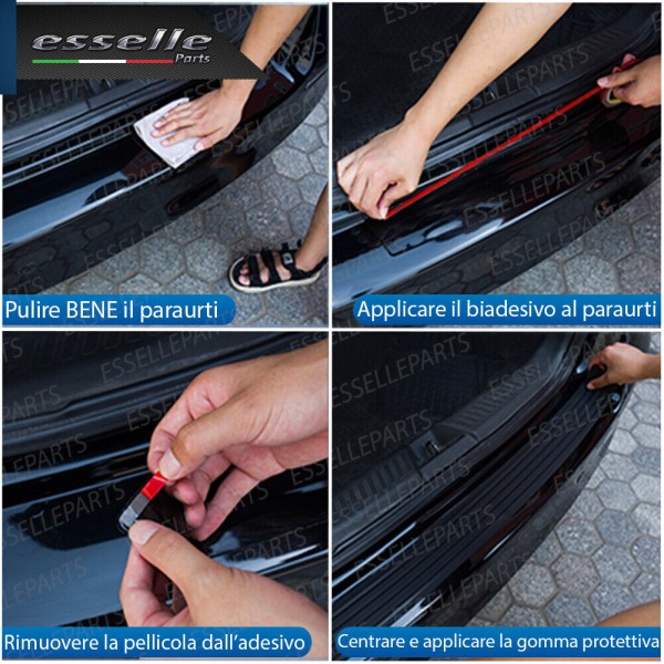 Protezione Carbon Look Soglia Posteriore Bagagliaio in Gomma