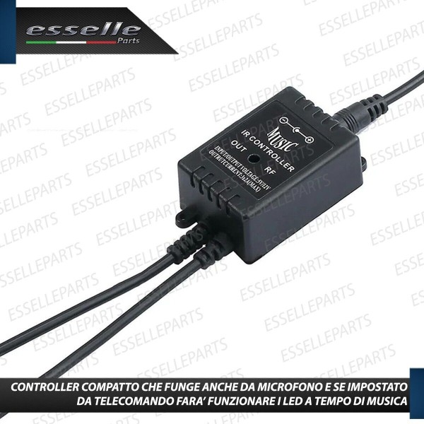 Kit LED Striscia Interni RGB vano piedi multicolor con telecomando 4 strip LED