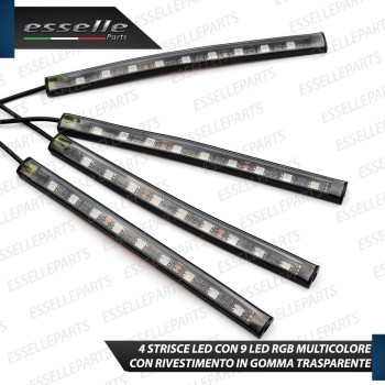 Kit LED Striscia Interni RGB vano piedi multicolor con telecomando 4 strip LED Kit LED Striscia Interni RGB vano piedi multicolor con telecomando 4 strip LED