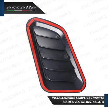 Coppia Prese d'aria sportive per cofano NERO LUCIDO Adesive in ABS Coppia Prese d'aria sportive per cofano NERO LUCIDO Adesive in ABS