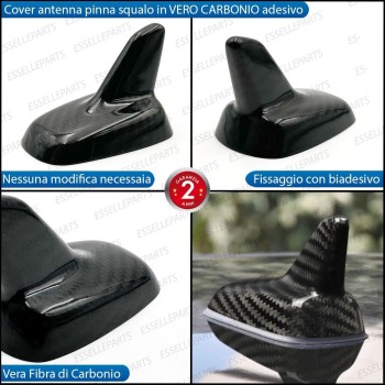 Cover Antenna Pinna Squalo Adesiva in Vero Carbonio per SEAT ALHAMBRA MK2 II