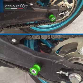 SET NOTTOLINI PROTEZIONE FORCELLA IN ACCIAIO VERDE LUCIDO PER KAWASAKI Z900 RS 2018-2020