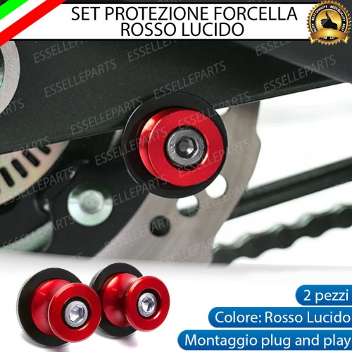 SET NOTTOLINI PROTEZIONE FORCELLA IN ACCIAIO ROSSO LUCIDO PER KAWASAKI NINJA 400 2018-2020