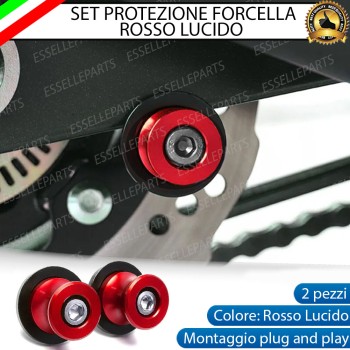 SET NOTTOLINI PROTEZIONE FORCELLA IN ACCIAIO ROSSO LUCIDO PER KAWASAKI VERSYS 1000 2017-2020 GRAND TOURER
