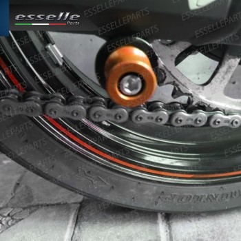 SET NOTTOLINI PROTEZIONE FORCELLA IN ACCIAIO ARANCIONE LUCIDO PER KAWASAKI ER-6F 2012-2016 ABS
