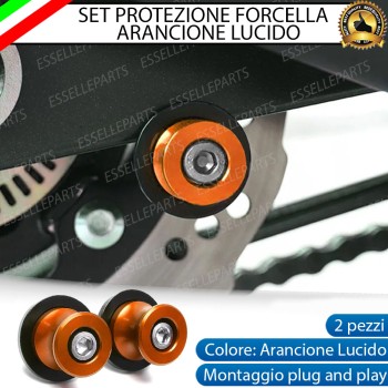 SET NOTTOLINI PROTEZIONE FORCELLA IN ACCIAIO ARANCIONE LUCIDO PER KAWASAKI NINJA 650 2020 TOURER