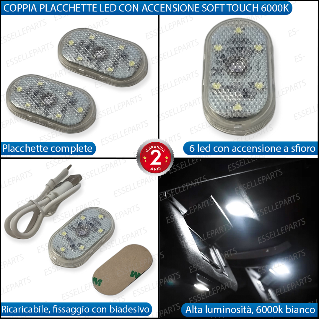 COPPIA PLACCHETTE LED ALETTE PARASOLE PER RENAULT CLIO 3 6000K BIANCO